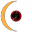 Yellow Moon and Red Ball - with black center